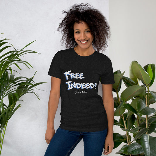 Free Indeed! Grunge Graffiti Unisex t-shirt - Solid Rock Designs | Christian Apparel