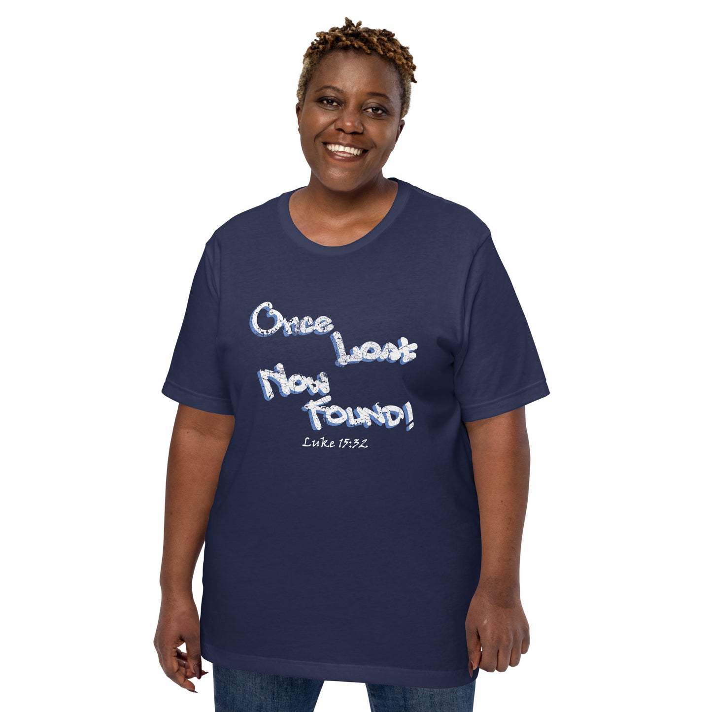 Once Lost Now Found! Grunge Graffiti Unisex t-shirt - Solid Rock Designs | Christian Apparel