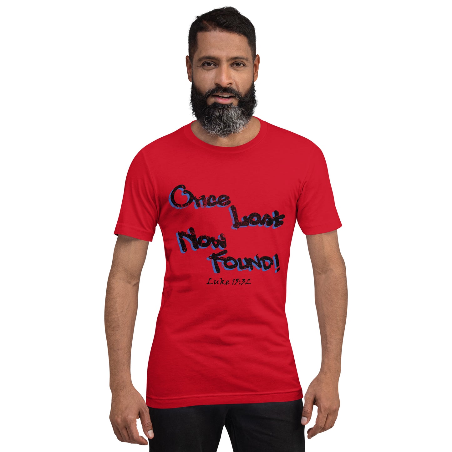 Once Lost Now Found! Grunge Graffiti Unisex t-shirt - Solid Rock Designs | Christian Apparel