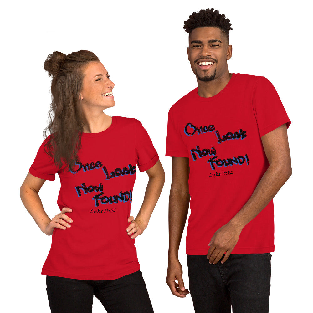 Once Lost Now Found! Grunge Graffiti Unisex t-shirt - Solid Rock Designs | Christian Apparel