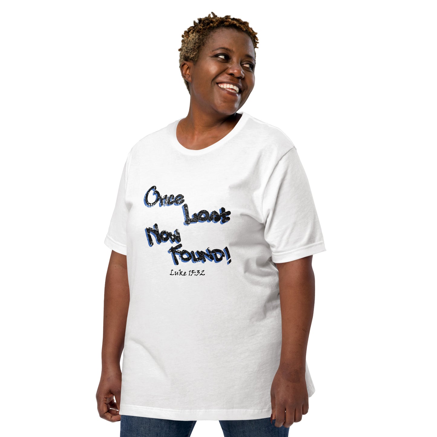 Once Lost Now Found! Grunge Graffiti Unisex t-shirt - Solid Rock Designs | Christian Apparel