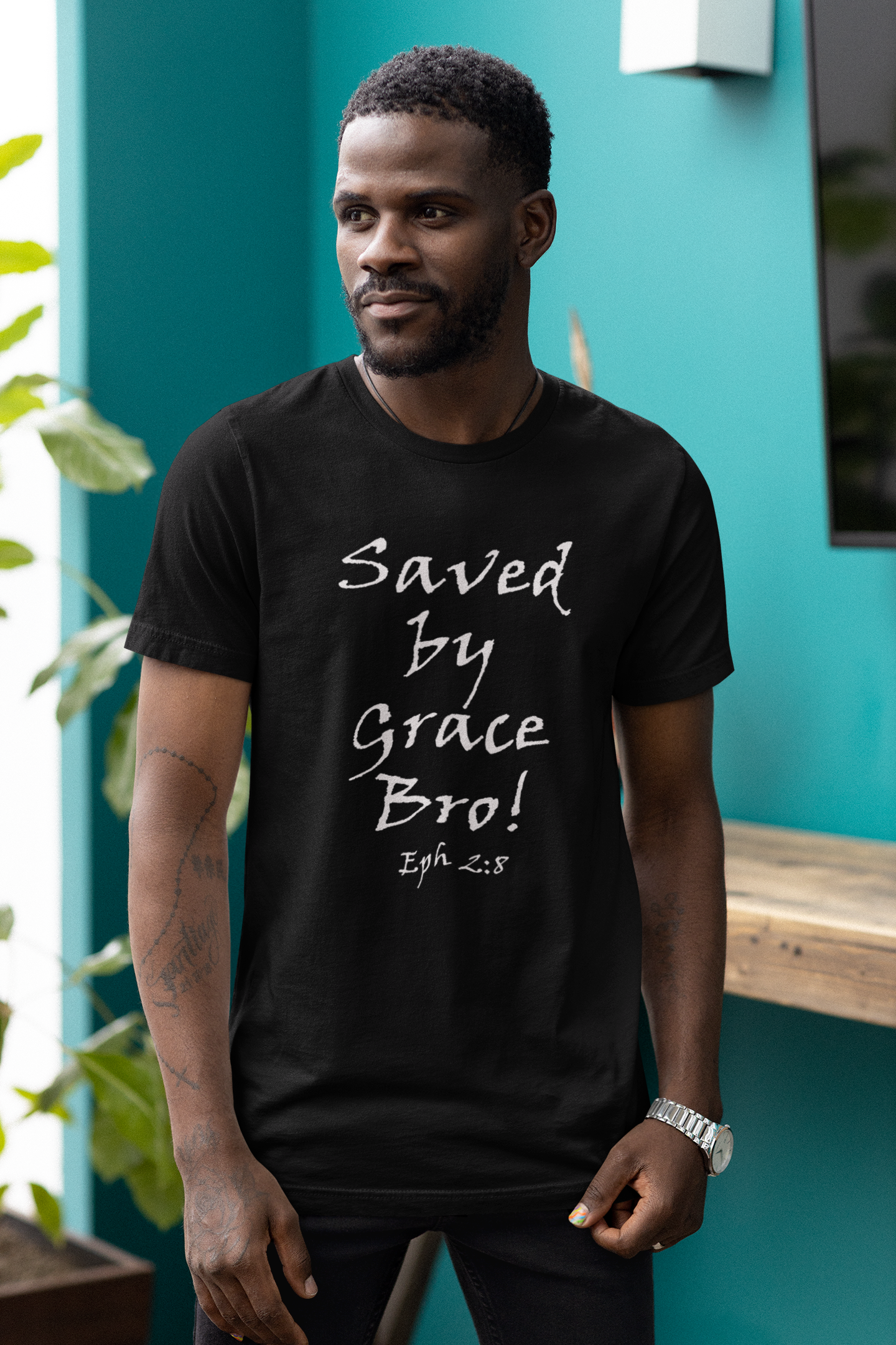 Saved by Grace Bro! Unisex t-shirt - Solid Rock Designs | Christian Apparel