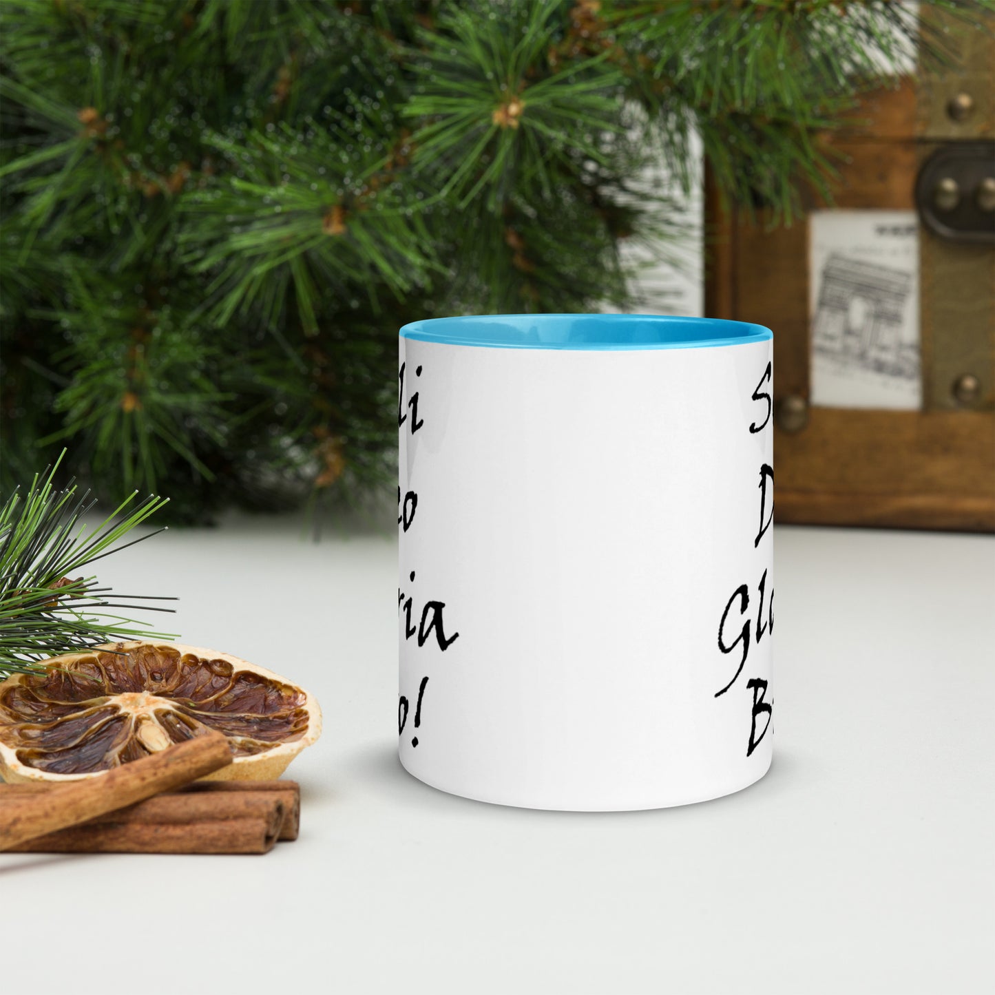 Soli Deo Gloria Bro! White Mug w/ Color - Solid Rock Designs | Christian Apparel