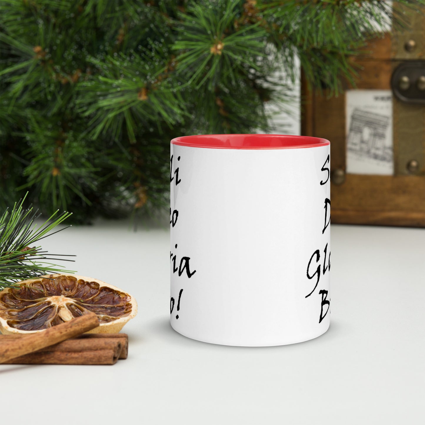 Soli Deo Gloria Bro! White Mug w/ Color - Solid Rock Designs | Christian Apparel