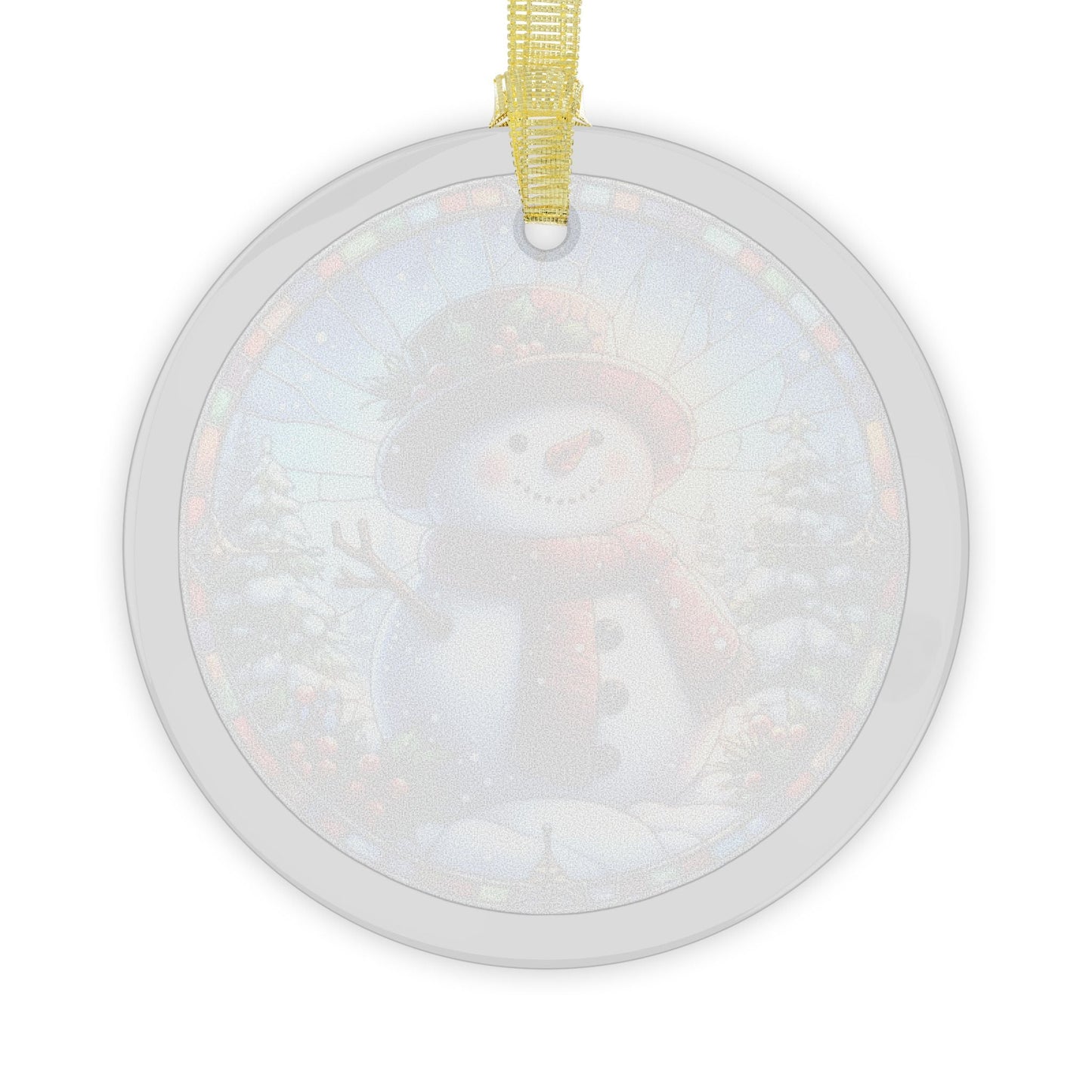 Stained Glass Style Snowman Glass Ornaments