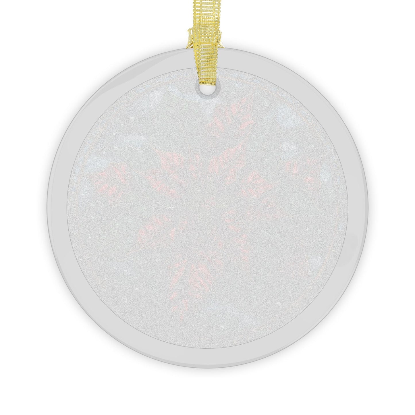 Stained Glass Style Poinsettia Glass Ornaments