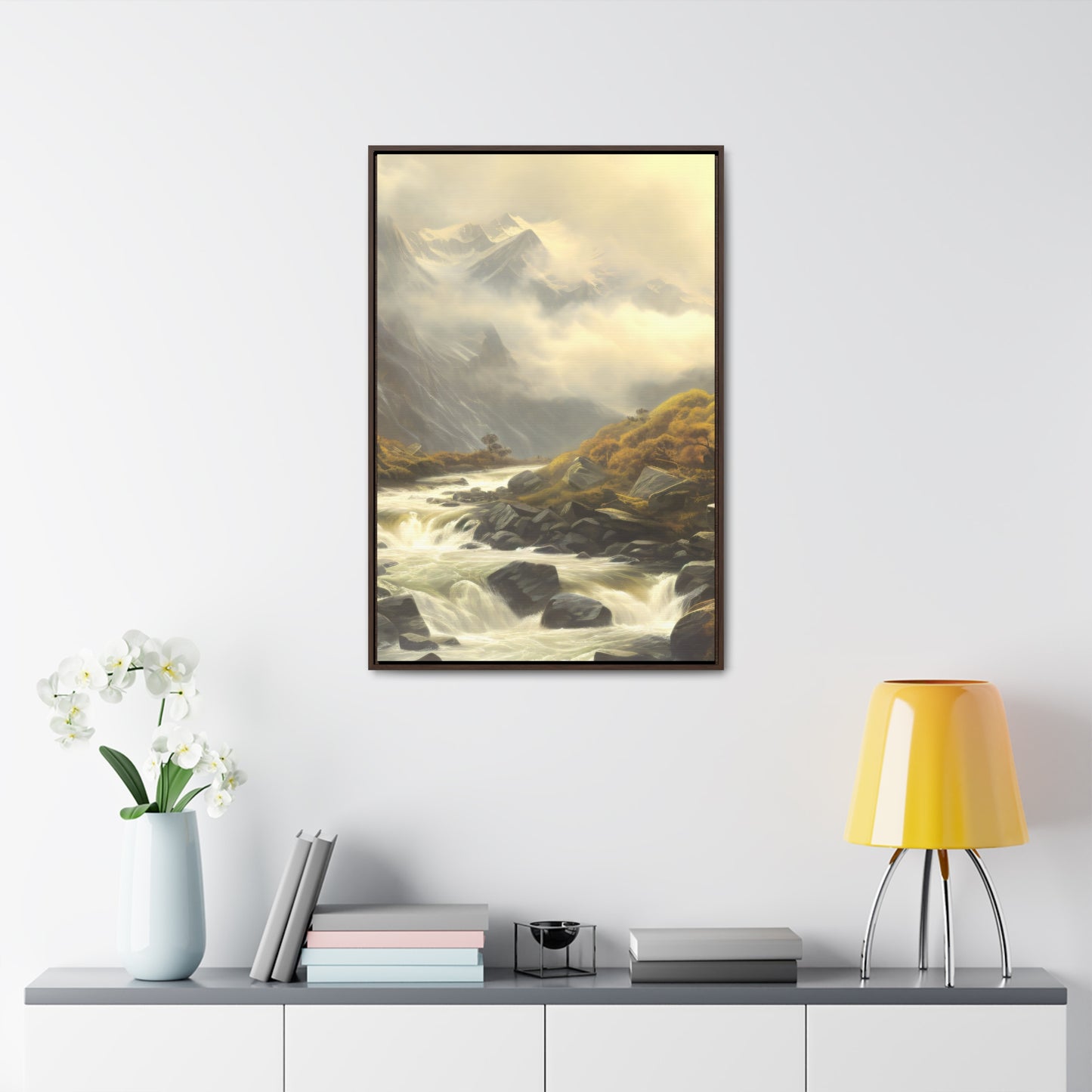 Mountain Valley center Gallery Canvas Wraps, Vertical Frame - Solid Rock Designs | Christian Apparel