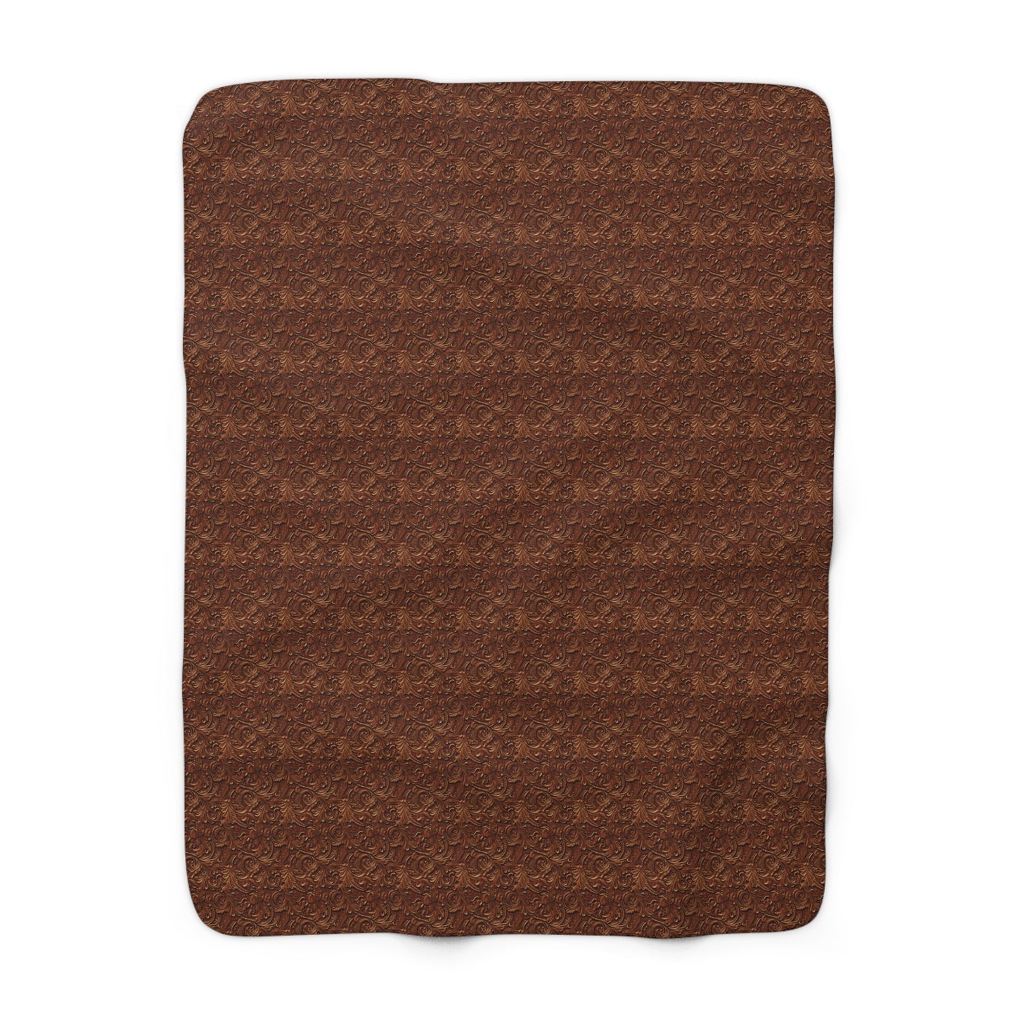 Sherpa Fleece Blanket - Tooled Leather