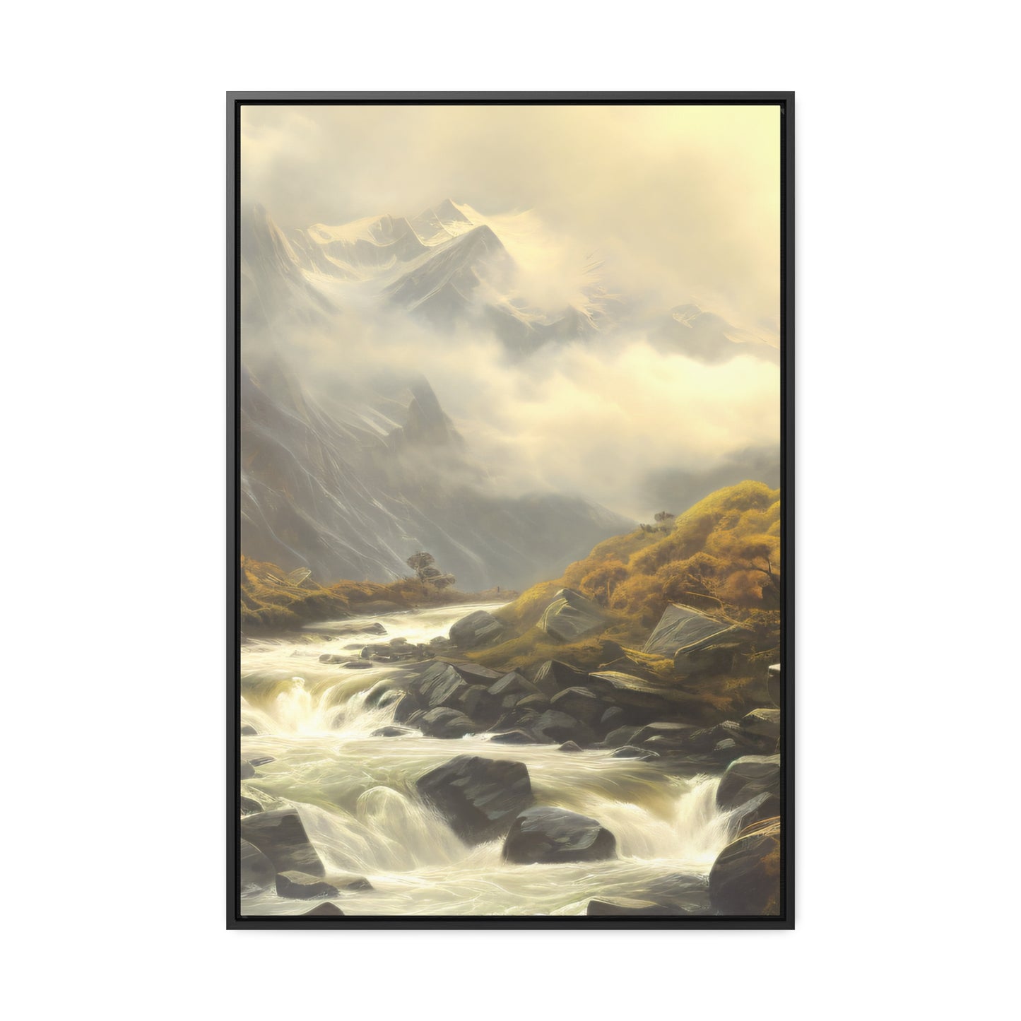 Mountain Valley center Gallery Canvas Wraps, Vertical Frame - Solid Rock Designs | Christian Apparel