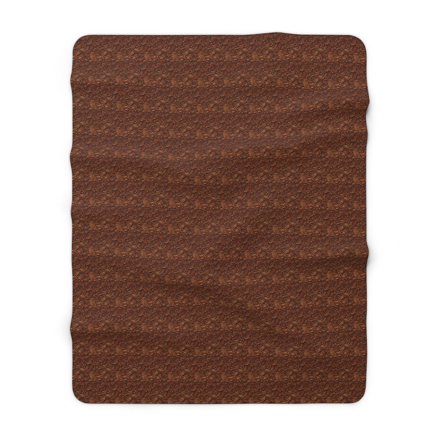 Sherpa Fleece Blanket - Tooled Leather