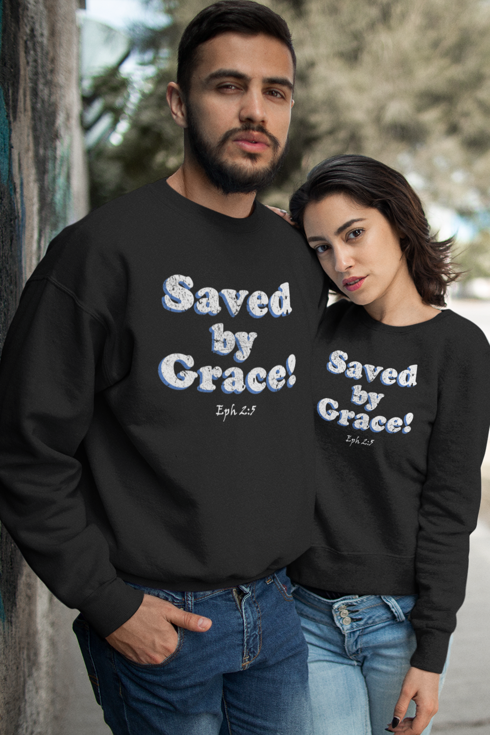 Saved by Grace! Unisex Sweatshirt - Solid Rock Designs | Christian Apparel