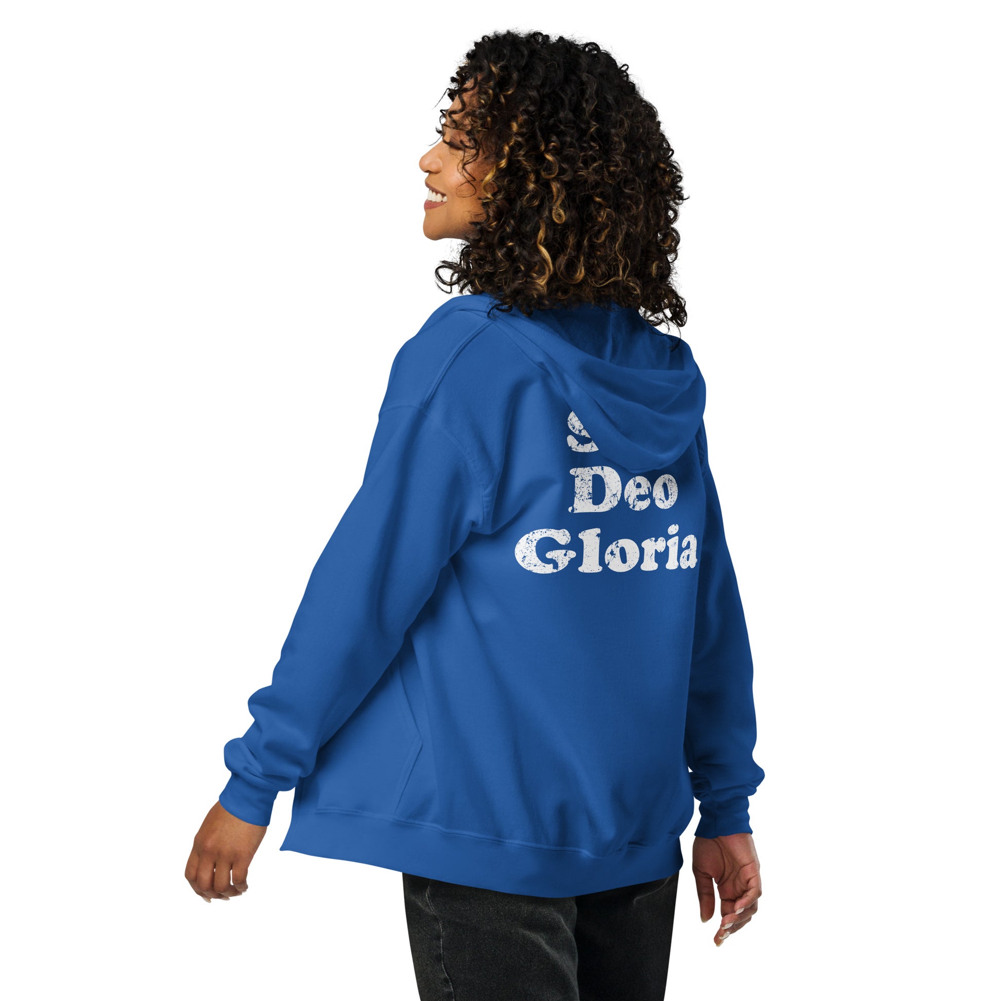 Soli Deo Gloria unisex heavy blend zip hoodie - Solid Rock Designs | Christian Apparel