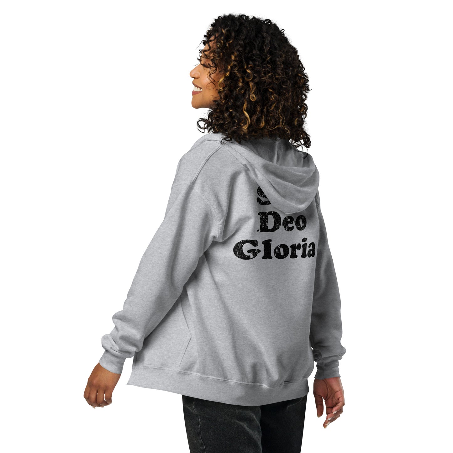 Soli Deo Gloria unisex heavy blend zip hoodie - Solid Rock Designs | Christian Apparel