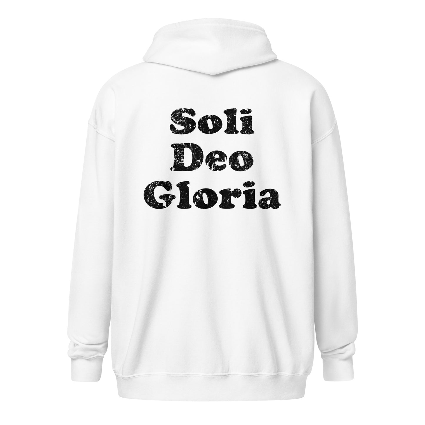 Soli Deo Gloria unisex heavy blend zip hoodie - Solid Rock Designs | Christian Apparel