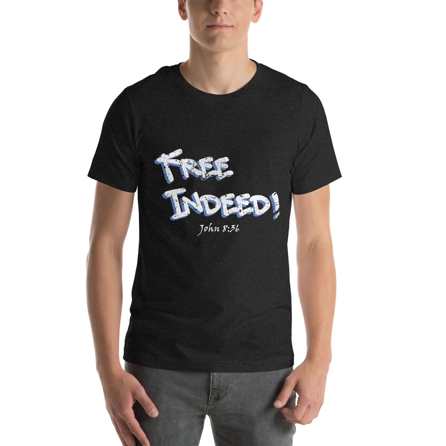 Free Indeed! Grunge Graffiti Unisex t-shirt - Solid Rock Designs | Christian Apparel