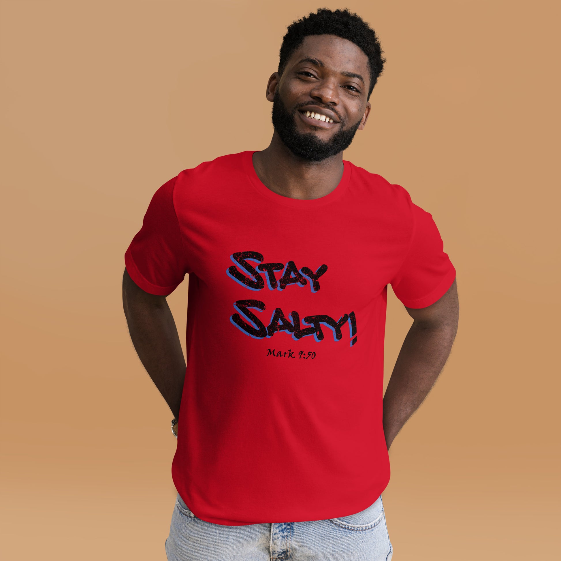 Stay Salty! Grunge Graffiti Unisex t-shirt - Solid Rock Designs | Christian Apparel