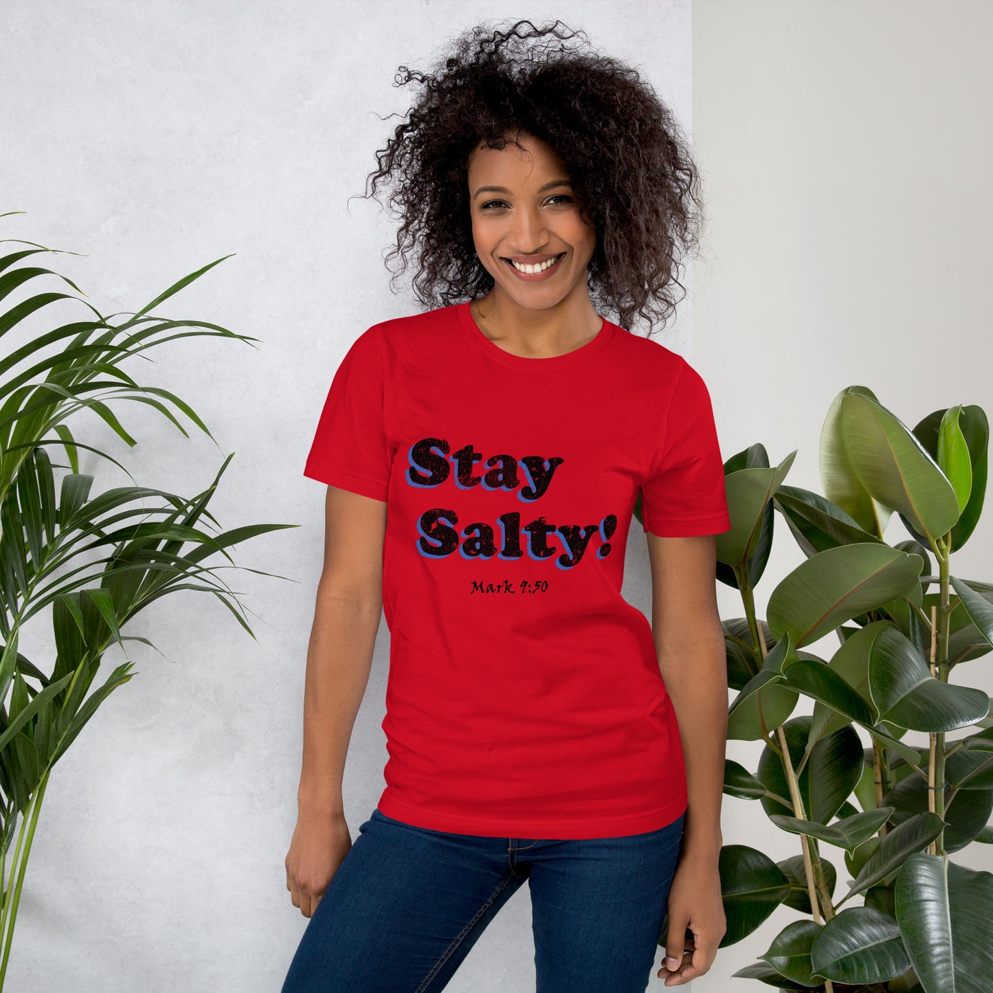 Stay Salty! Faded Unisex t-shirt - Solid Rock Designs | Christian Apparel