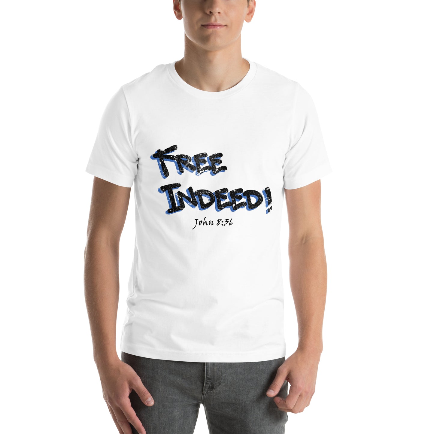 Free Indeed! Grunge Graffiti Unisex t-shirt - Solid Rock Designs | Christian Apparel