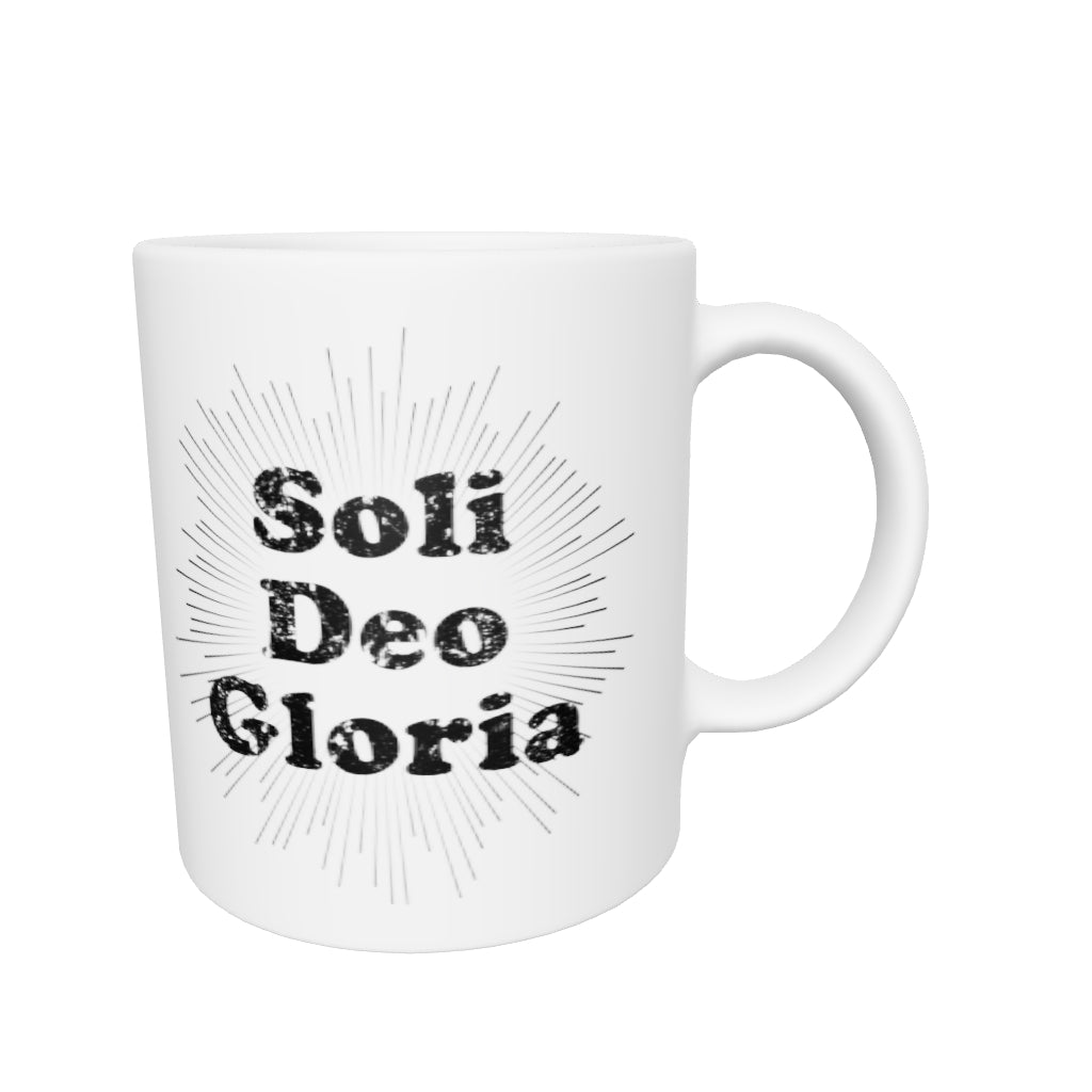 Soli Deo Gloria White Glossy Mug