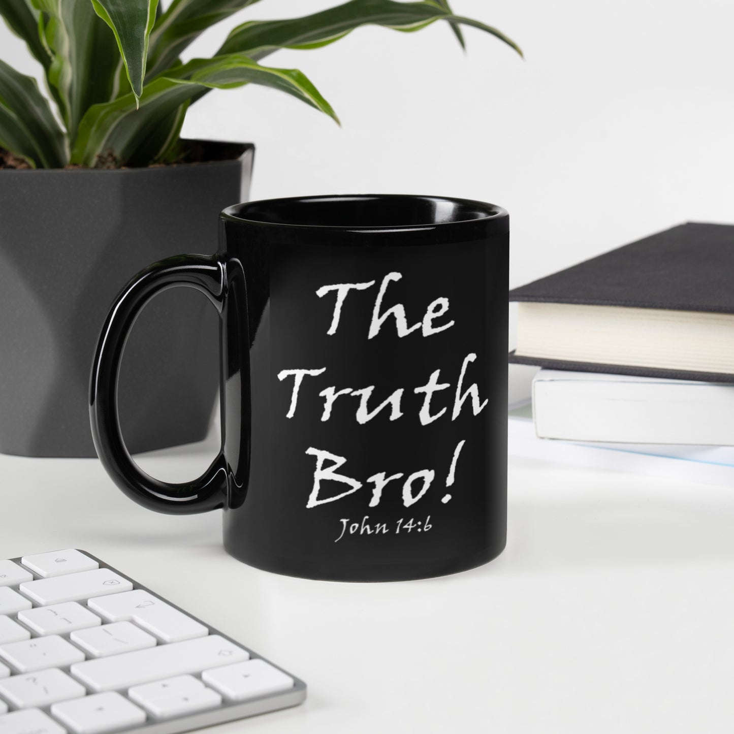 The Truth Bro! Black Glossy Ceramic Mug - Solid Rock Designs | Christian Apparel