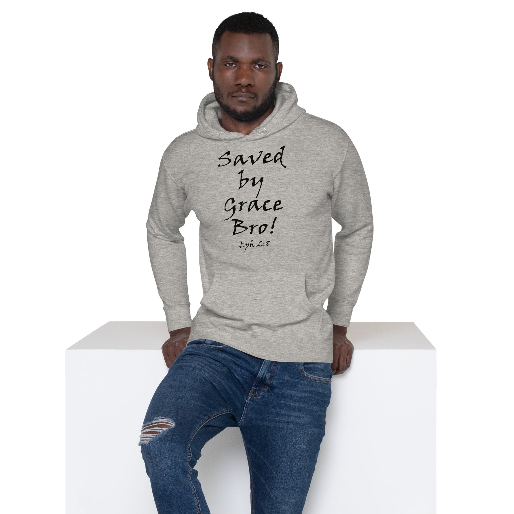 Saved by Grace Bro! Unisex Hoodie - Solid Rock Designs | Christian Apparel