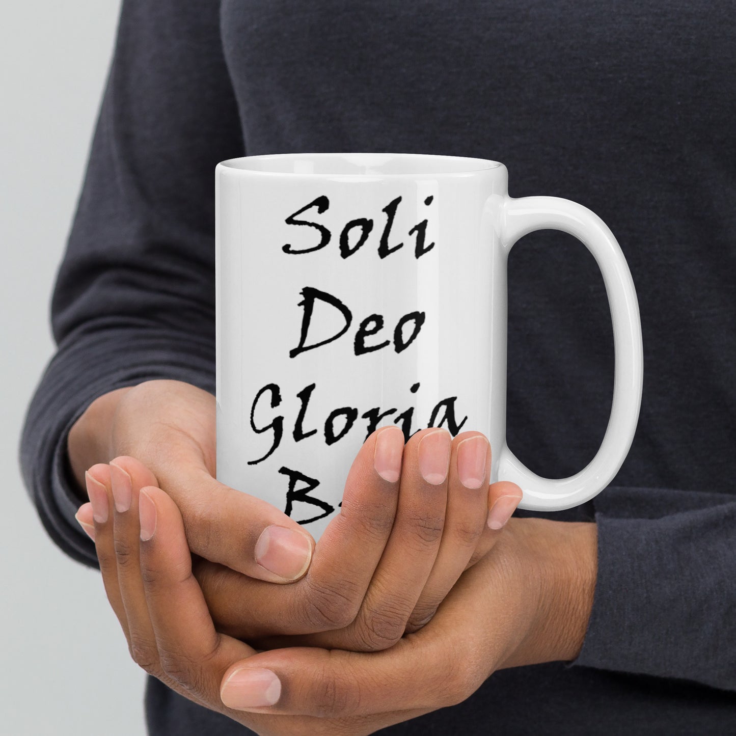 Soli Deo Gloria Bro! White Glossy Ceramic Mug - Solid Rock Designs | Christian Apparel